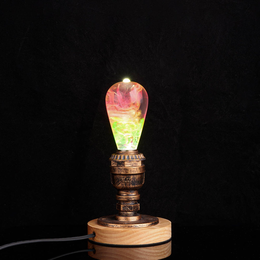 EP LIGHT Handmade Coral Light Bulb Spring Style: Wooden Base Only