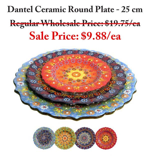 Dantel Design Ceramic Plate - 25 cm round