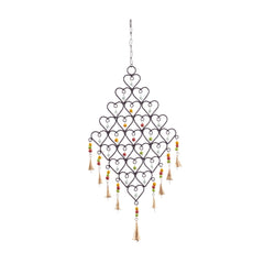 METAL CAST IRON HEARTS WINDCHIME 15