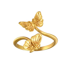 Freedom to Soar Adjustable Butterfly Double Butterfly Ring
