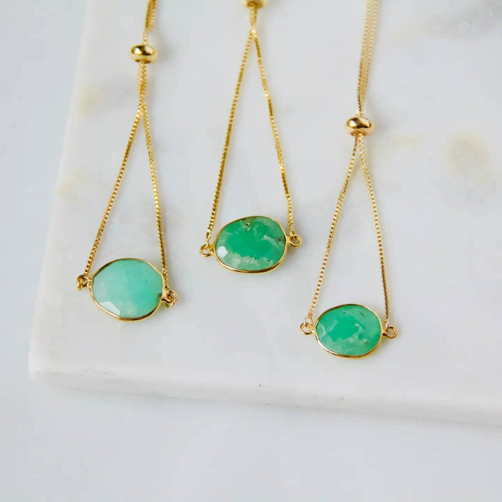 Faceted Gemstone Adjustable Bracelet