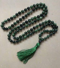 Ruby Zoisite Knotted 108 Bead Mala - Prayer Beads - 8mm