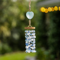 Recycled Glass Heart Mobile
