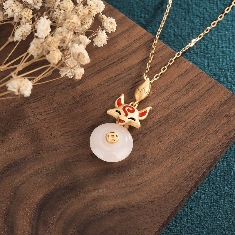 Fire Fox Jade Necklace