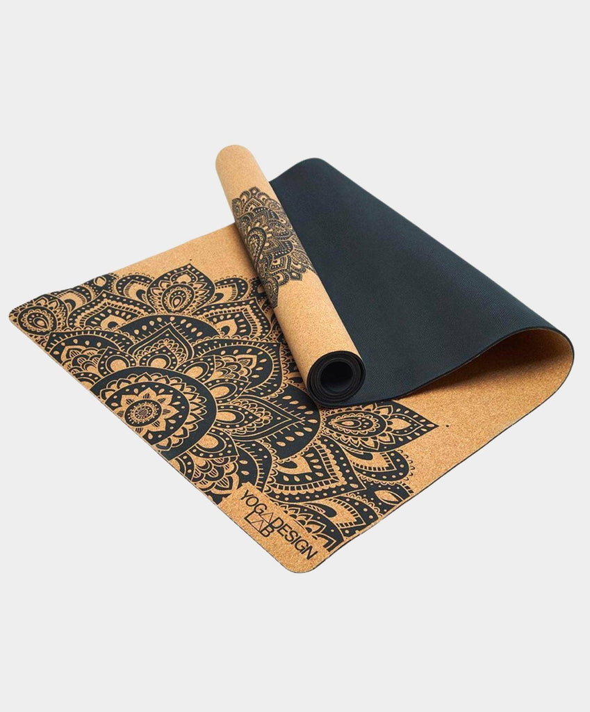 YDL Cork Yoga Mat - Best For Eco-Conscious Yogis: Mandala Black / 1.5mm