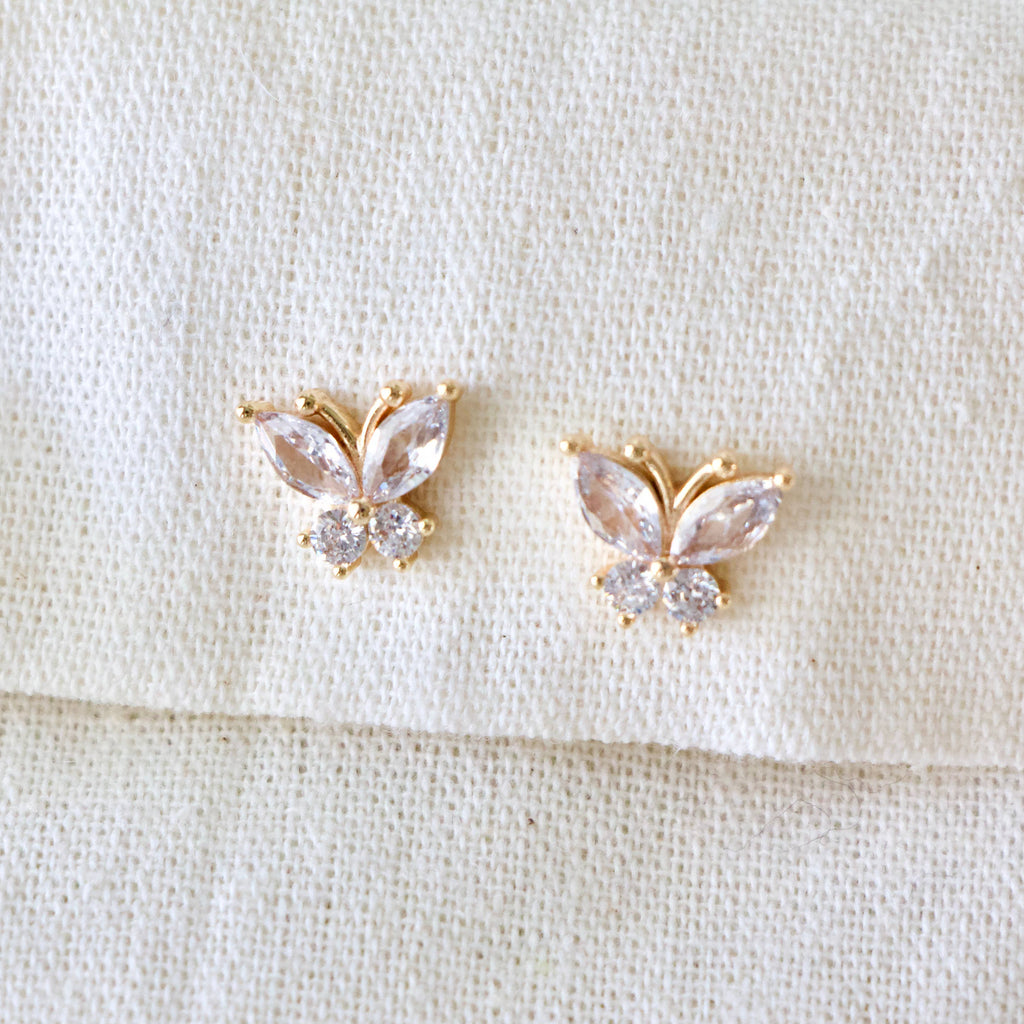 CZ Butterfly Earrings