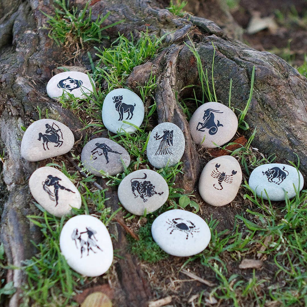 Miracle Stones - Beach Pebbles engraved with Zodiacs 2