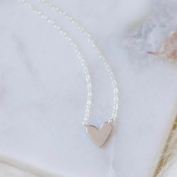 Heart Necklace: Sterling Silver / 18