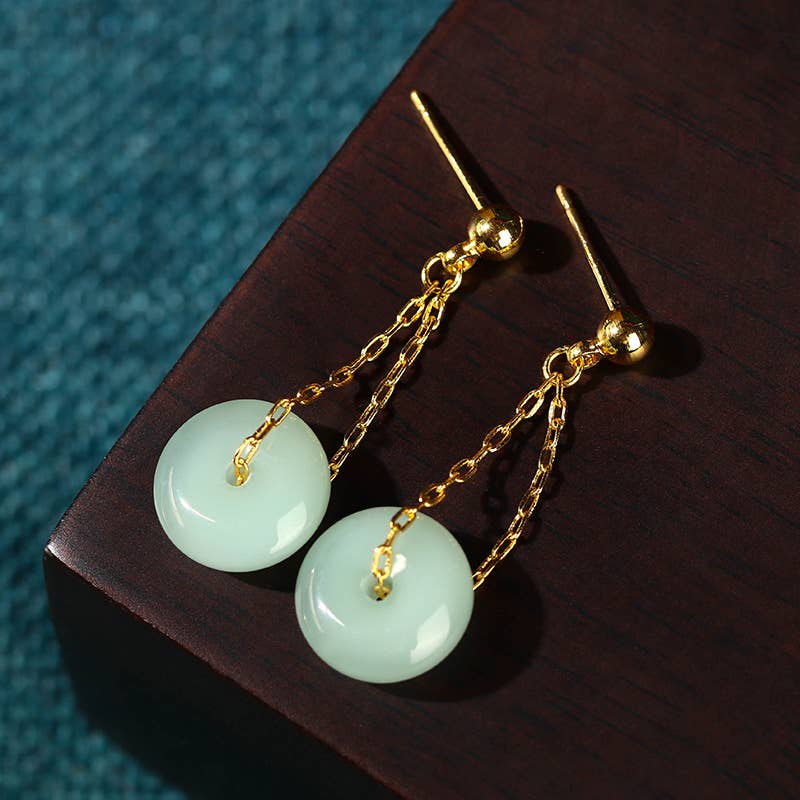 Minimalist Style Jade Earrings