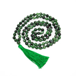 Ruby Zoisite Knotted 108 Bead Mala - Prayer Beads - 8mm