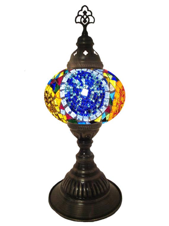 Mosaic Desk Lamp - Multi Colored Circles