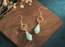 Chinese Style Enamel  Sunrise Earrings