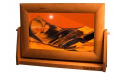 Cherry Wood (Traditional) Moving Sand Art Pictures: Ocean Blue / Small