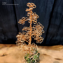 Cedar Tree Copper Wire Tree on Ohko Dragon Stone Sculpture