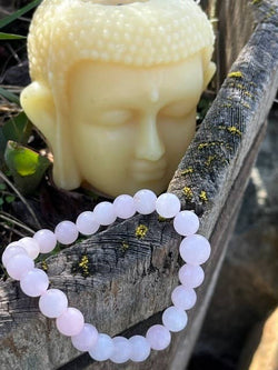 Rose Quartz Stretchy Beaded Bracelet - Prayer Beads - 8mm