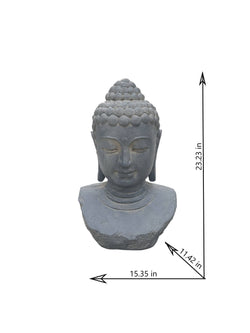 Serenity Enlightened Zen Buddha Head Statue