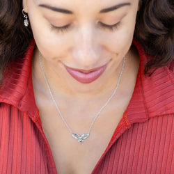 Sterling Silver Flying Owl Festoon Necklace