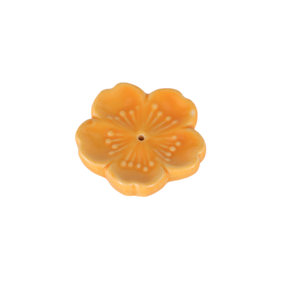 Sakura Cherry Blossom Incense Holder 2 inch Yellow (50/500)
