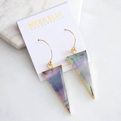 Fluorite Triangle Hoop Earrings