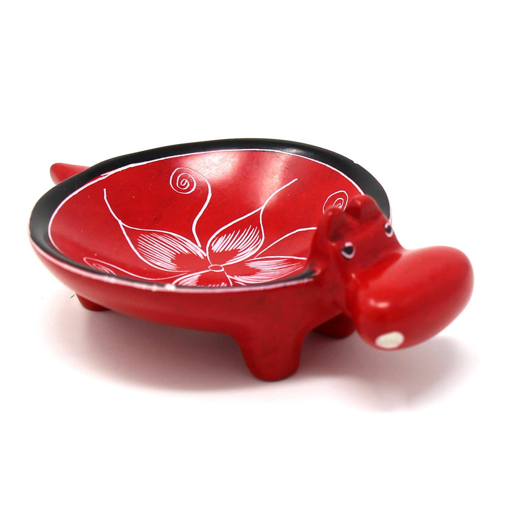 Soapstone Hippo Bowls: Dark Blue