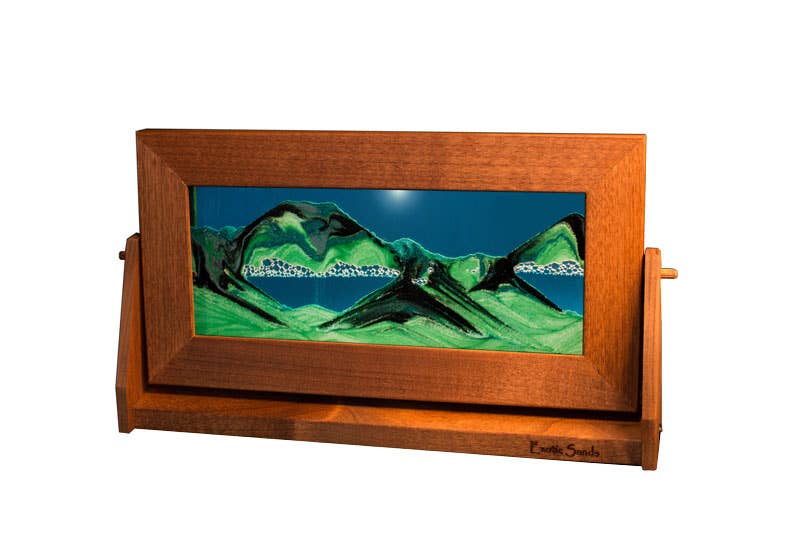 Alder Wood (Traditional) Moving Sand Art Pictures: Ocean Blue / Medium