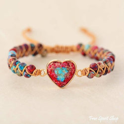 Imperial Jasper Heart Beaded Bracelet