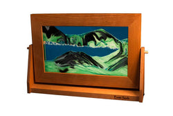 Cherry Wood (Traditional) Moving Sand Art Pictures: Ocean Blue / Small