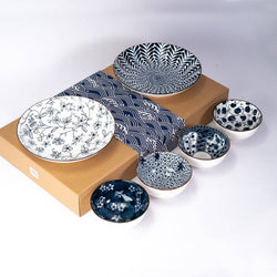 Nippon Blue Set of 6 Bowls and Plate Set In Gift Box (1/12)