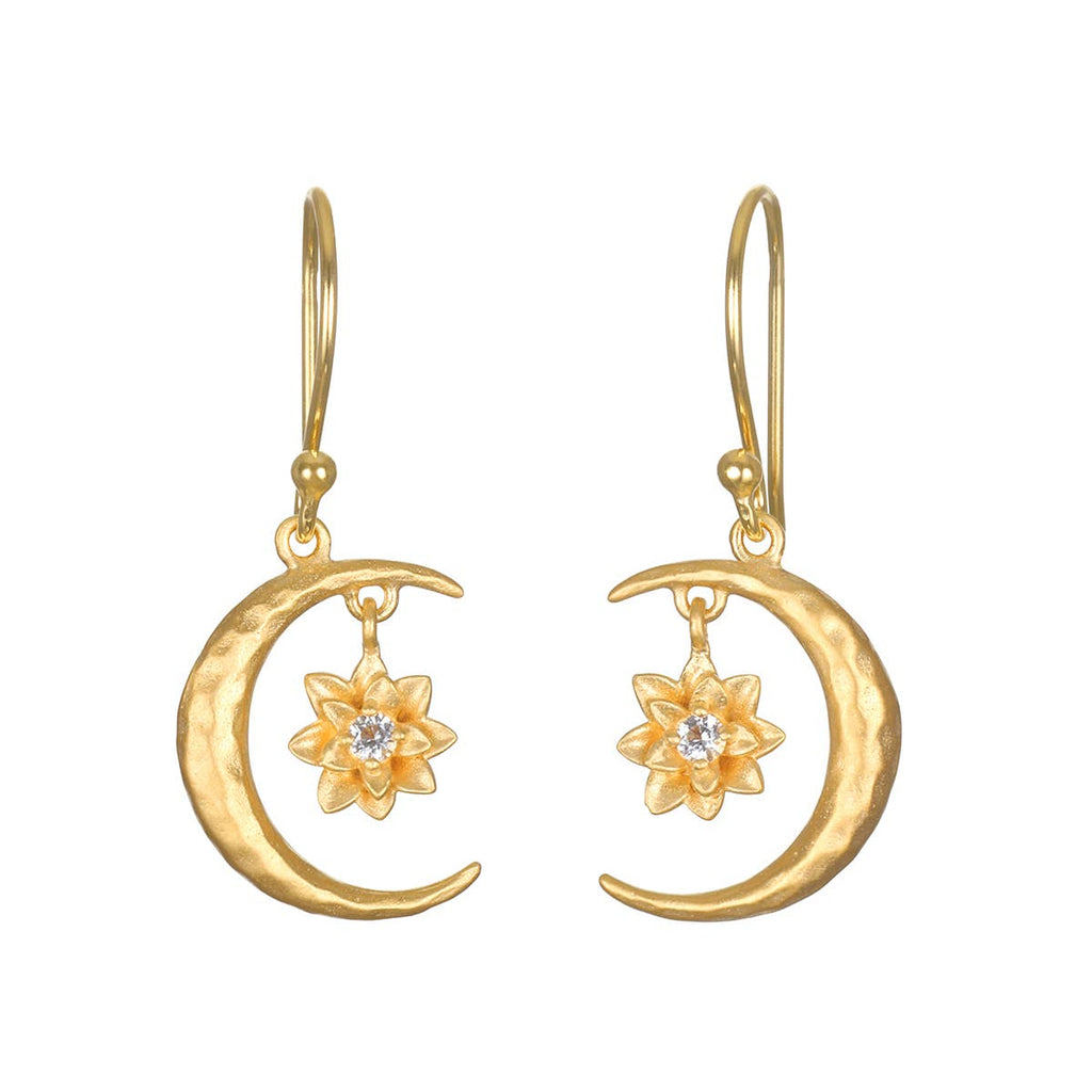 Summer - Moon lotus earrings