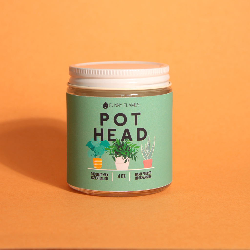 Pot Head, Plant Lover Gift, Plant Parent Gift Funny Candles: 4oz