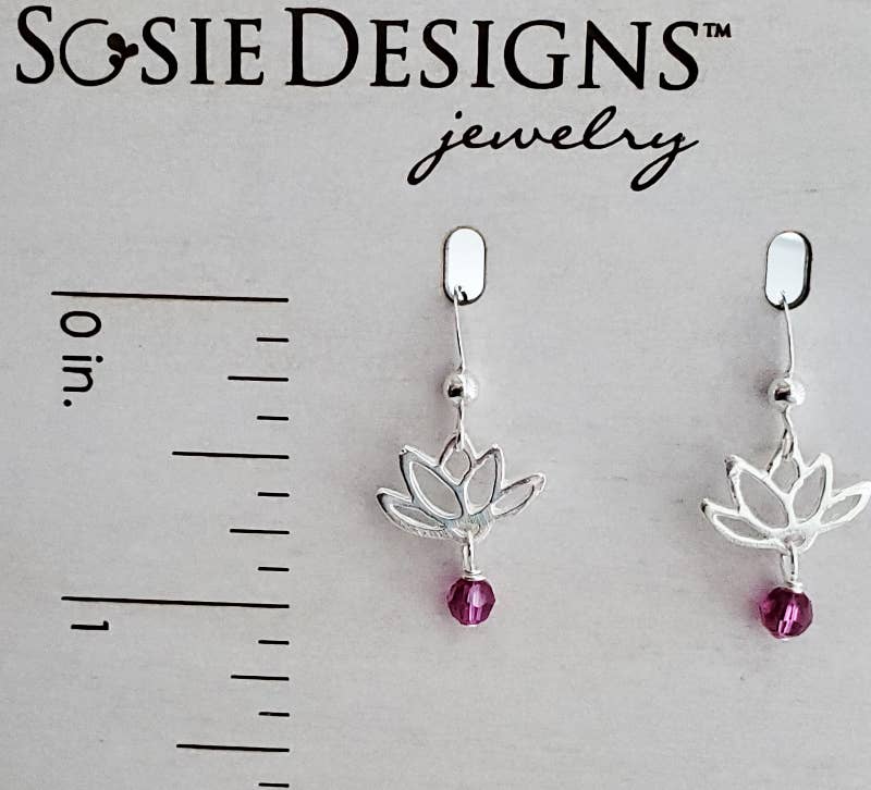 Lotus Blooms Earrings In Fuchsia