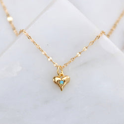 Opal Dainty Heart Necklace