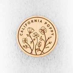 California Poppy Wood Magnet
