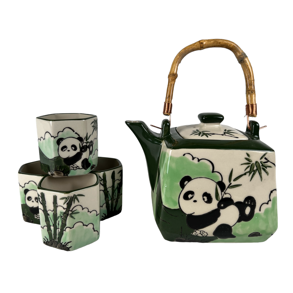 Playful Panda Tea Set 20oz Tea Pot with 4 Hexagon Cups (4/8)
