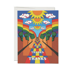 Mirrored Thanks greeting card: Single