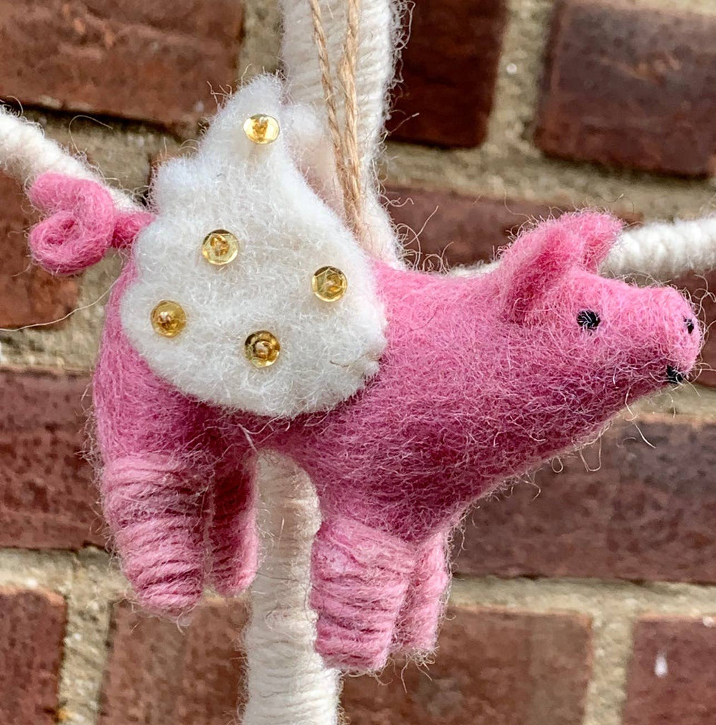 Flying pig ornament