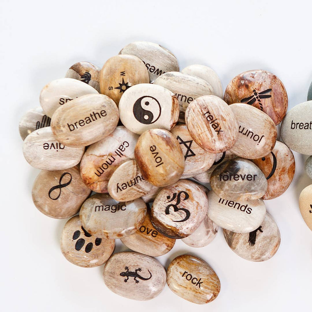Miracle Pocket Stones - Engraved with Words & Symbols 1.5-2