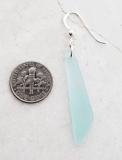 Cultured Sea Glass Paddle Earrings - Turquoise
