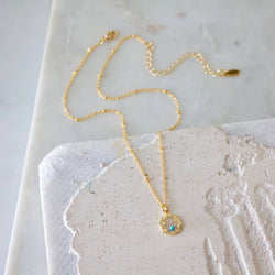 Turquoise and CZ Hamsa Necklace