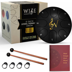 Steel Tongue Rain Drum 6-Inch 8-Notes: Black