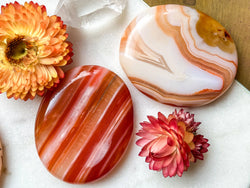 Unetched Banded Carnelian Worry Stone