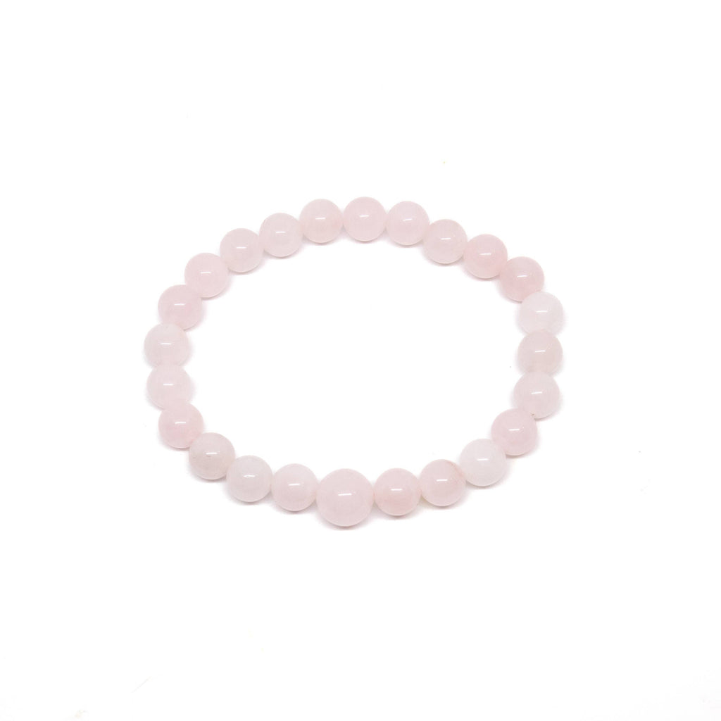 Rose Quartz Stretchy Beaded Bracelet - Prayer Beads - 8mm