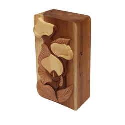 Peace Lily - Hand Carved Keepsake Gift Box