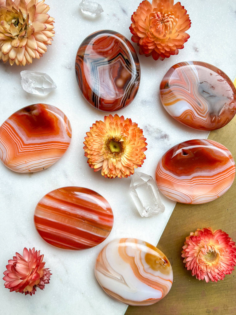 Unetched Banded Carnelian Worry Stone