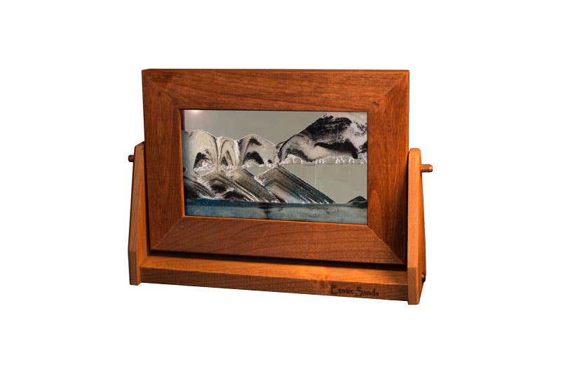Alder Wood (Traditional) Moving Sand Art Pictures: Ocean Blue / Medium