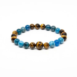 Apatite & Tiger's Eye Beaded Bracelet 6mm  - Small Wrist