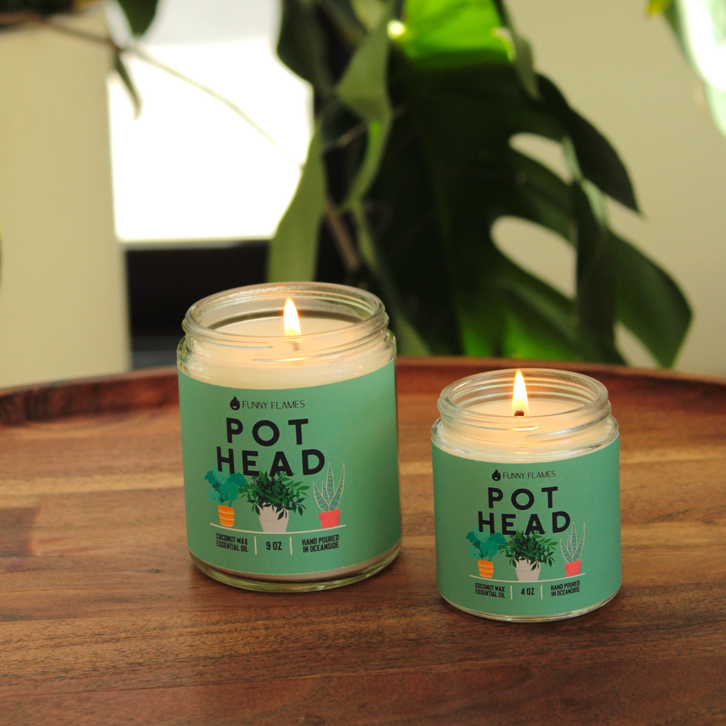 Pot Head, Plant Lover Gift, Plant Parent Gift Funny Candles: 4oz