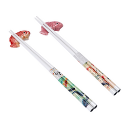 Japanese Koi Fish 2 Pair Chopsticks and Rests Set (1/100)