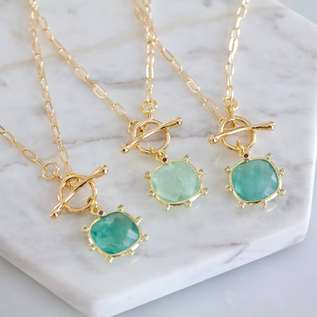 Green Fluorite Toggle Necklace 