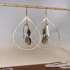 Multi-stone Hoop Earrings